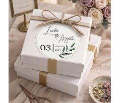 Svatební nálepky s vlastním textem Lístky