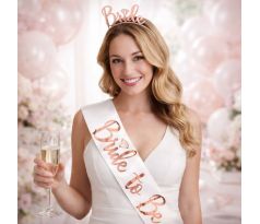 Šerpa a korunka pro nevěstu růžové zlato