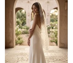 Krátky svatební závoj pro nevěstu